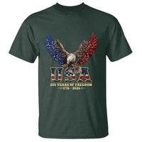 250 Years USA Majestic Bald Eagle T Shirt American Flag Wings Patriotic Semiquincentennial 250th Anniversary