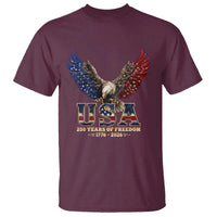 250 Years USA Majestic Bald Eagle T Shirt American Flag Wings Patriotic Semiquincentennial 250th Anniversary