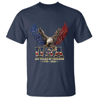 250 Years USA Majestic Bald Eagle T Shirt American Flag Wings Patriotic Semiquincentennial 250th Anniversary