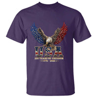 250 Years USA Majestic Bald Eagle T Shirt American Flag Wings Patriotic Semiquincentennial 250th Anniversary