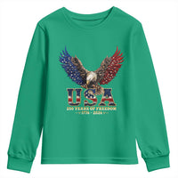 250 Years USA Majestic Bald Eagle Youth Sweatshirt American Flag Wings Patriotic Semiquincentennial 250th Anniversary