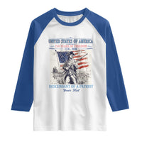 Custom Name Descendant of a Patriot USA 250 Years of Freedom Personalized Raglan Shirt 1776-2026 Revolutionary War Heritage