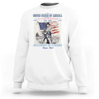 Custom Name Descendant of a Patriot USA 250 Years of Freedom Personalized Sweatshirt 1776-2026 Revolutionary War Heritage
