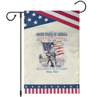 Custom Name Descendant of a Patriot USA 250 Years of Freedom Personalized Patriotic Garden Flag 1776-2026 Revolutionary War Heritage