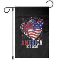 America 1776-2026 Patriotic Hearts Garden Flag Semiquincentennial 250th Anniversary Red White Blue Stars and Stripes