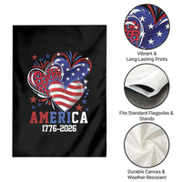 America 1776-2026 Patriotic Hearts Garden Flag Semiquincentennial 250th Anniversary Red White Blue Stars and Stripes