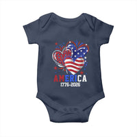 America 1776-2026 Patriotic Hearts Baby Onesie Semiquincentennial 250th Anniversary Red White Blue Stars and Stripes