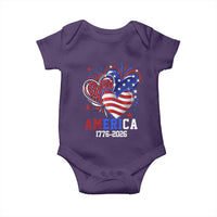 America 1776-2026 Patriotic Hearts Baby Onesie Semiquincentennial 250th Anniversary Red White Blue Stars and Stripes