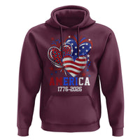 America 1776-2026 Patriotic Hearts Hoodie Semiquincentennial 250th Anniversary Red White Blue Stars and Stripes