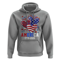 America 1776-2026 Patriotic Hearts Hoodie Semiquincentennial 250th Anniversary Red White Blue Stars and Stripes
