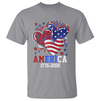 America 1776-2026 Patriotic Hearts T Shirt Semiquincentennial 250th Anniversary Red White Blue Stars and Stripes