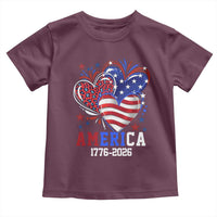 America 1776-2026 Patriotic Hearts Toddler T Shirt Semiquincentennial 250th Anniversary Red White Blue Stars and Stripes