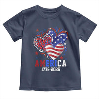America 1776-2026 Patriotic Hearts Toddler T Shirt Semiquincentennial 250th Anniversary Red White Blue Stars and Stripes