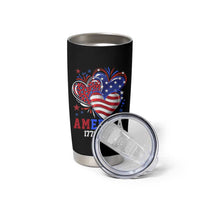 America 1776-2026 Patriotic Hearts Tumbler Cup Semiquincentennial 250th Anniversary Red White Blue Stars and Stripes