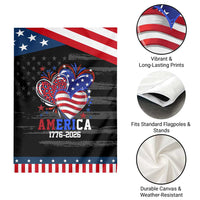 America 1776-2026 Patriotic Hearts Patriotic Garden Flag Semiquincentennial 250th Anniversary Red White Blue Stars and Stripes