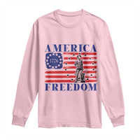 America Freedom 1776 Revolutionary War Long Sleeve Shirt Minuteman Betsy Ross Flag Patriotic History