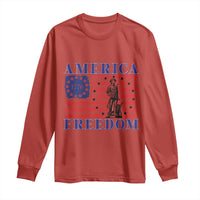 America Freedom 1776 Revolutionary War Long Sleeve Shirt Minuteman Betsy Ross Flag Patriotic History