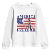 America Freedom 1776 Revolutionary War Youth Sweatshirt Minuteman Betsy Ross Flag Patriotic History