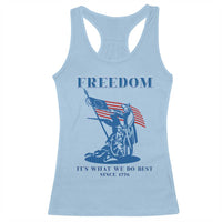 Freedom It’s What We Do Best Since 1776 Racerback Tank Top Revolutionary War Patriot Battle Scene