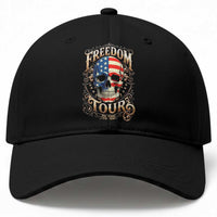 Freedom Tour 250 Years 1776-2026 American Flag Skull Baseball Cap Rock Aesthetic Patriotic Semiquincentennial 250th Anniversary