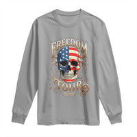 Freedom Tour 250 Years 1776-2026 American Flag Skull Long Sleeve Shirt Rock Aesthetic Patriotic Semiquincentennial 250th Anniversary