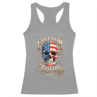 Freedom Tour 250 Years 1776-2026 American Flag Skull Racerback Tank Top Rock Aesthetic Patriotic Semiquincentennial 250th Anniversary