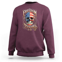 Freedom Tour 250 Years 1776-2026 American Flag Skull Sweatshirt Rock Aesthetic Patriotic Semiquincentennial 250th Anniversary