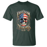 Freedom Tour 250 Years 1776-2026 American Flag Skull T Shirt Rock Aesthetic Patriotic Semiquincentennial 250th Anniversary