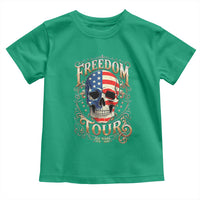 Freedom Tour 250 Years 1776-2026 American Flag Skull Toddler T Shirt Rock Aesthetic Patriotic Semiquincentennial 250th Anniversary