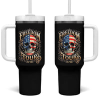 Freedom Tour 250 Years 1776-2026 American Flag Skull Tumbler With Handle Rock Aesthetic Patriotic Semiquincentennial 250th Anniversary