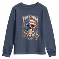 Freedom Tour 250 Years 1776-2026 American Flag Skull Youth Sweatshirt Rock Aesthetic Patriotic Semiquincentennial 250th Anniversary