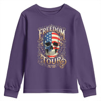 Freedom Tour 250 Years 1776-2026 American Flag Skull Youth Sweatshirt Rock Aesthetic Patriotic Semiquincentennial 250th Anniversary