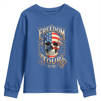 Freedom Tour 250 Years 1776-2026 American Flag Skull Youth Sweatshirt Rock Aesthetic Patriotic Semiquincentennial 250th Anniversary