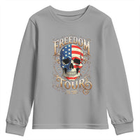 Freedom Tour 250 Years 1776-2026 American Flag Skull Youth Sweatshirt Rock Aesthetic Patriotic Semiquincentennial 250th Anniversary
