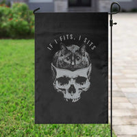If I Fits I Sits Funny Cat in Skull Garden Flag Dark Aesthetic Goth Cat Lover Gift for Macabre and Meme Fans