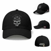 If I Fits I Sits Funny Cat in Skull Baseball Cap Dark Aesthetic Goth Cat Lover Gift for Macabre and Meme Fans