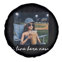 I Live Here Now Funny Doll Face Meme Baseball Lover Spare Tire Cover Game Day Reaction Sports Fan Gift