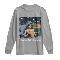 I Live Here Now Funny Doll Face Meme Baseball Lover Long Sleeve Shirt Game Day Reaction Sports Fan Gift