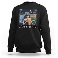 I Live Here Now Funny Doll Face Meme Baseball Lover Sweatshirt Game Day Reaction Sports Fan Gift