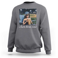 I Live Here Now Funny Doll Face Meme Baseball Lover Sweatshirt Game Day Reaction Sports Fan Gift