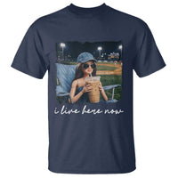 I Live Here Now Funny Doll Face Meme Baseball Lover T Shirt Game Day Reaction Sports Fan Gift