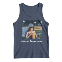 I Live Here Now Funny Doll Face Meme Baseball Lover Tank Top Game Day Reaction Sports Fan Gift