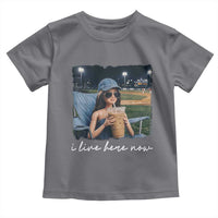 I Live Here Now Funny Doll Face Meme Baseball Lover Toddler T Shirt Game Day Reaction Sports Fan Gift