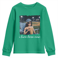 I Live Here Now Funny Doll Face Meme Baseball Lover Youth Sweatshirt Game Day Reaction Sports Fan Gift