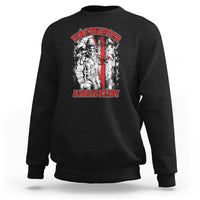 Firefighter Sweatshirt Firefighter Always Ready Fireman American Flag Thin Red Line - Wonder Print Shop