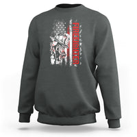 Firefighter Sweatshirt Firefighter Fireman American Flag Thin Red Line Firefighter - Wonder Print Shop