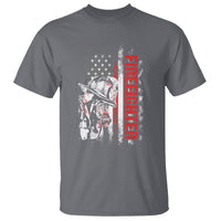 Firefighter T Shirt Firefighter Fireman American Flag Thin Red Line Firefighter - Wonder Print Shop