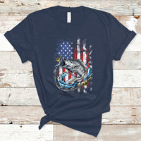 Funny Fishing T Shirt Fishing American Flag Vintage USA Bass Fisherman Gift - Wonder Print Shop
