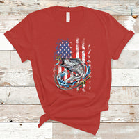 Funny Fishing T Shirt Fishing American Flag Vintage USA Bass Fisherman Gift - Wonder Print Shop