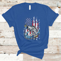 Funny Fishing T Shirt Fishing American Flag Vintage USA Bass Fisherman Gift - Wonder Print Shop